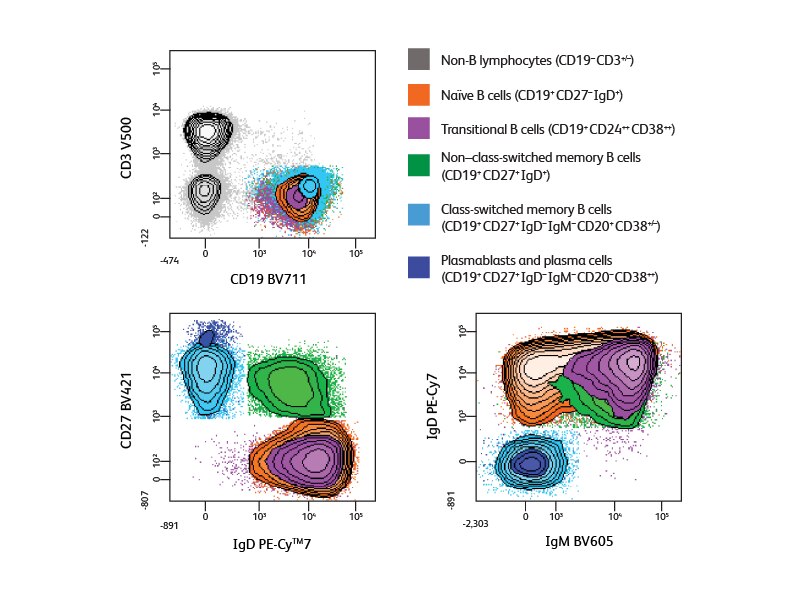Charts detailing different data results for 10 different colors.